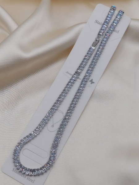 Gümüş Su Yolu Taşlı Kolye Gümüş Su Yolu Taşlı Kolye