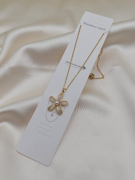 316L Çelik İncili Yıldız Kolye 316L Çelik İncili Yıldız Kolye