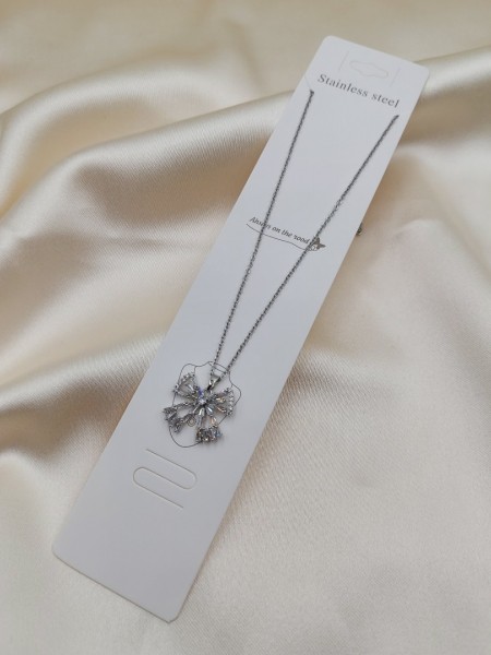 Gümüş Taşlı Fiyonk Kolye Gümüş Taşlı Fiyonk Kolye