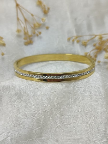 Gold Renk Taşlı Çelik Kelepce Gold Renk Taşlı Çelik Kelepce